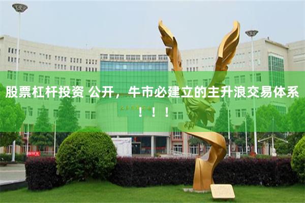 股票杠杆投资 公开，牛市必建立的主升浪交易体系！！！