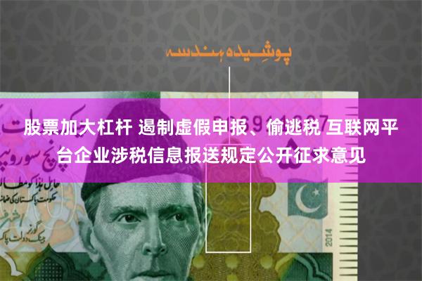 股票加大杠杆 遏制虚假申报、偷逃税 互联网平台企业涉税信息报送规定公开征求意见